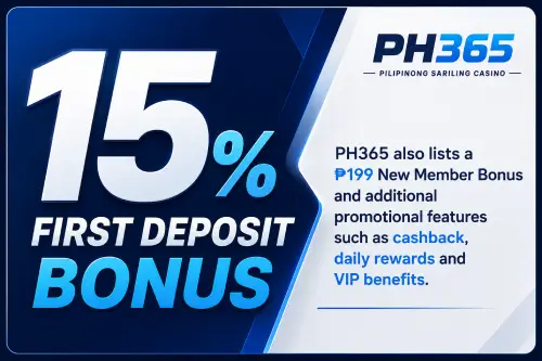 15% First Deposit Bonus